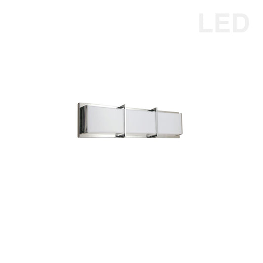 Dainolite Winston 17in 1-Light LED Vanity Light | Modern Polished Chrome and White Acrylic | Bathroom Vanity | 17 x 3.25 x 5 in | Model VLD-411-PC