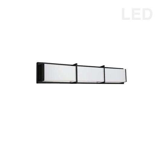Dainolite Winston 24in 1-Light LED Vanity Light | Modern Matte Black and White Acrylic | Bathroom Vanity | 24 x 3.25 x 5 in | Model VLD-413-MB