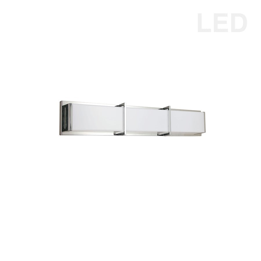 Dainolite Winston 24in 1-Light Vanity | Modern Polished Chrome and White Acrylic | Bathroom Vanity | 24 x 3 x 5 in | Model VLD-413-PC