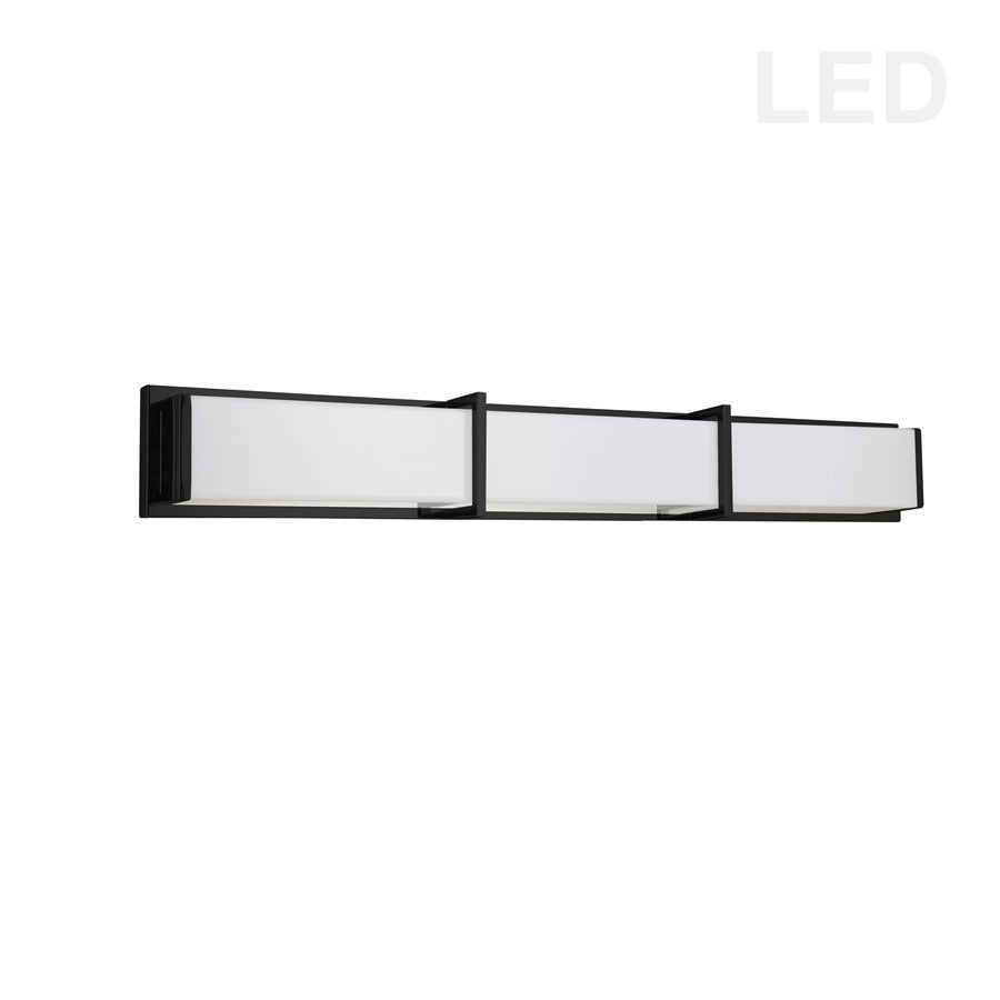 Dainolite Winston 40in 1-Light Vanity | Modern Matte Black and White Acrylic | Bathroom Vanity | 40 x 3 x 5 in | Model VLD-414-MB