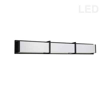 Dainolite Winston 40in 1-Light Vanity | Modern Matte Black and White Acrylic | Bathroom Vanity | 40 x 3 x 5 in | Model VLD-414-MB