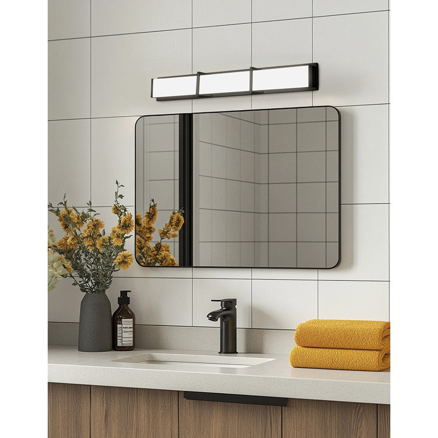 Dainolite Winston 40in 1-Light Vanity | Modern Matte Black and White Acrylic | Bathroom Vanity | 40 x 3 x 5 in | Model VLD-414-MB