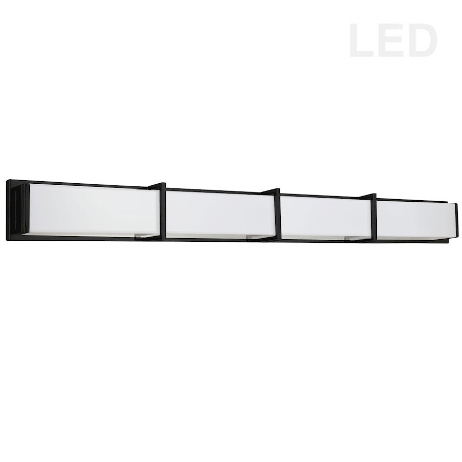 Dainolite Winston 46in 1-Light Vanity | Modern Matte Black and White Acrylic | Bathroom Vanity | 46 x 3 x 5 in | Model VLD-415-MB