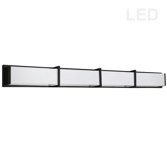 Dainolite Winston 46in 1-Light Vanity | Modern Matte Black and White Acrylic | Bathroom Vanity | 46 x 3 x 5 in | Model VLD-415-MB