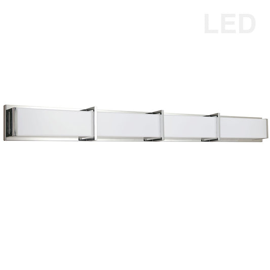 Dainolite Winston 46in 1-Light Vanity | Modern Polished Chrome and White Acrylic | Bathroom Vanity | 46 x 3 x 5 in | Model VLD-415-PC