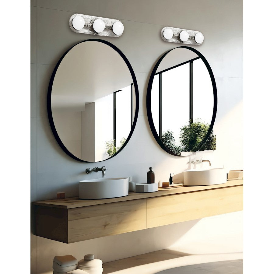 Dainolite Velma 20in 3-Light Vanity | Transitional Matte Black and Clear Glass | Bathroom & Powder Room | 20 x 3 x 5 in | Model VLM-2030LEDW-MB-CLR