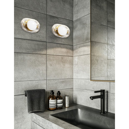 Dainolite Velma 9in 1-Light Vanity | Transitional Aged Brass and Clear Glass | Bathroom & Powder Room | 945 Lumens 3000K | Model VLM-910LEDW-AGB-CLR