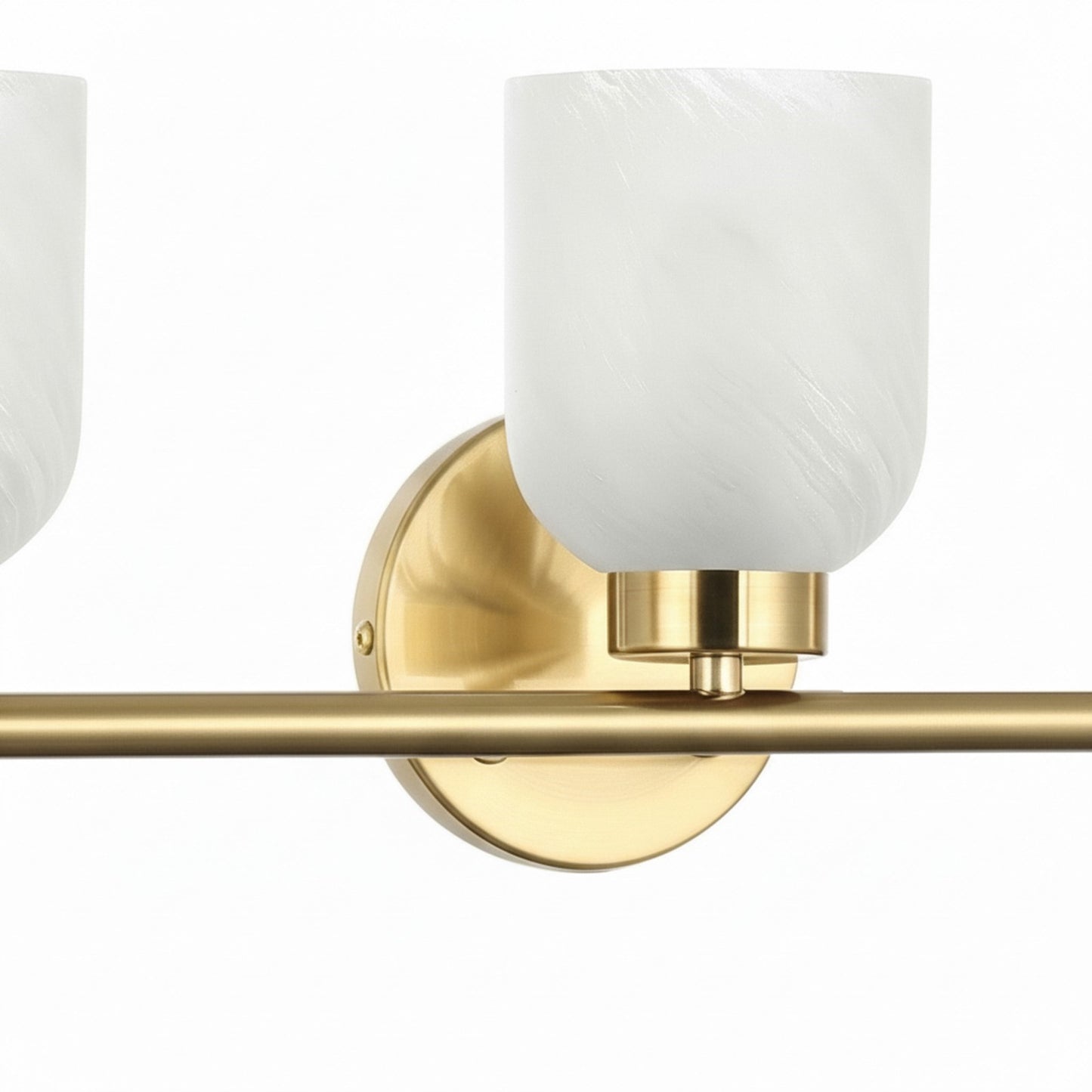Dainolite Vonda 21in 3-Light Vanity Light | Transitional Aged Brass Metal and Faux Alabaster Glass | Bathroom & Powder Room | 5 x | Model VND-213W-AGB-ALB