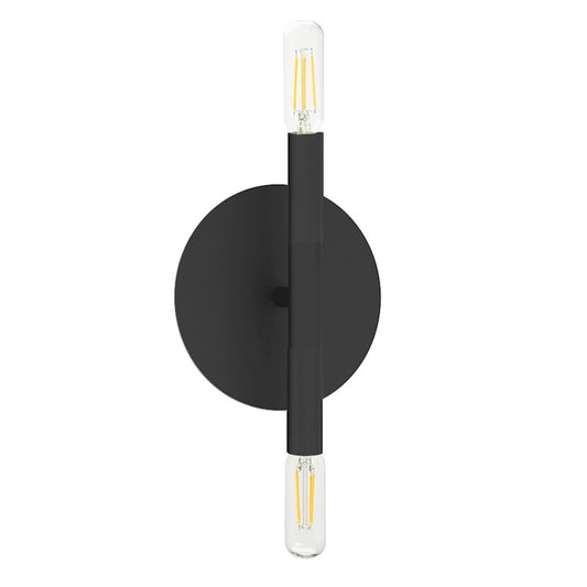 Dainolite Wand 2-Light Wall Sconce | Modern Matte Black Metal | Hallway & Bedroom Accent | 5.75 x 6 x 8.5 in | Model WAN-132W-MB