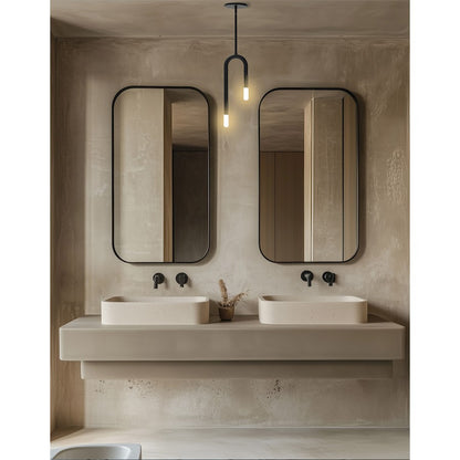 Dainolite Wand 5in 2-Light Pendant | Modern Matte Black Metal | Kitchen Island & Dining Room | 25-56in Drop | Model WAN-152P-MB