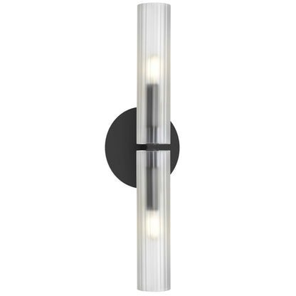 Dainolite Wand 20in 2-Light Wall Sconce | Transitional Matte Black with Frosted Glass | Bathroom & Bedroom Hallway | Model WAN-192W-MB-FR