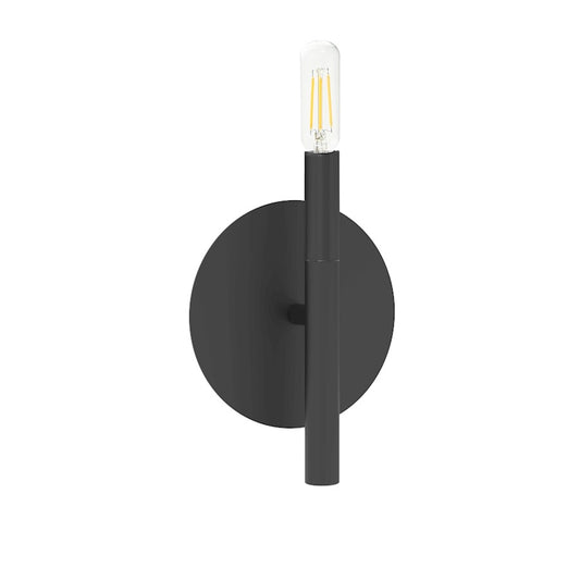 Dainolite Wand 1-Light Wall Sconce | Modern Matte Black Metal | Hallway & Bedroom Accent | 6 x 5.75 x 8.5 in | Model WAN-91W-MB