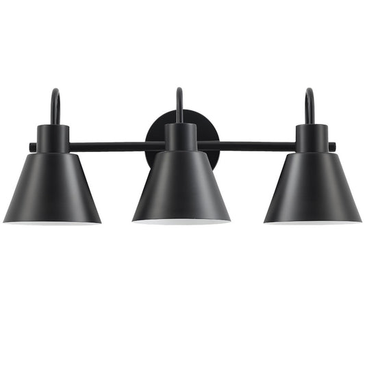 Dainolite Westley 21in 3-Light Vanity | Transitional Matte Black Metal | Bathroom & Powder Room | 7 x 21.5 x 8.25 in | Model WES-203W-MB