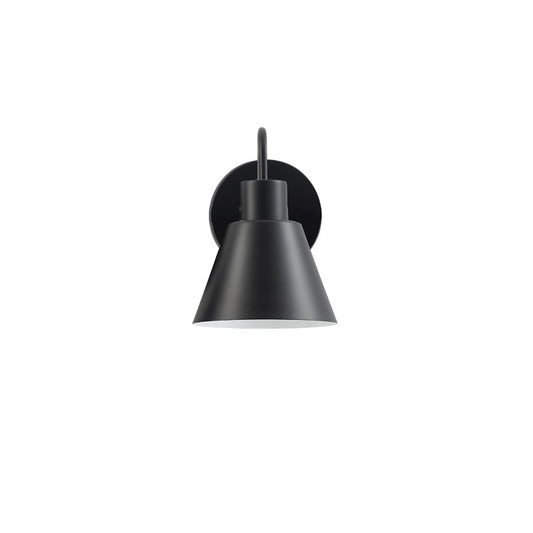 Dainolite Westley 6in 1-Light Wall Sconce | Transitional Matte Black Metal | Bathroom & Hallway Accent | 7 x 6 x 8.25 in | Model WES-51W-MB