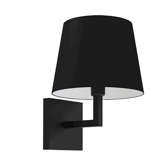 Dainolite Whitney 1-Light Wall Sconce | Modern Matte Black and Black HardBack Fabric Shade | Foyer, Hall & Bedroom Accent | 8 x 8.5 | Model WHN-91W-MB-BK