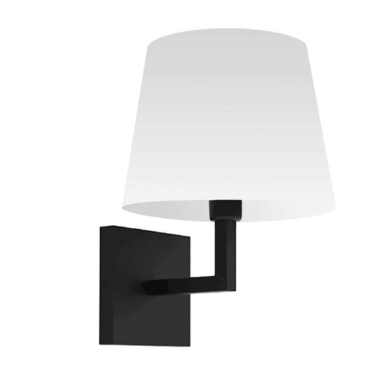 Dainolite Whitney 1-Light Wall Sconce | Modern Matte Black and White Fabric | Bedroom & Foyer Accent | 8.5 x 8 x 11 in | Model WHN-91W-MB-WH