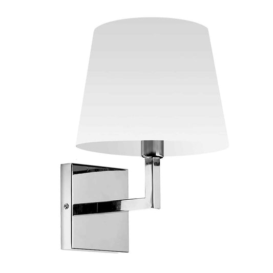 Dainolite Whitney 1-Light Wall Sconce | Modern White Fabric Shade and Polished Chrome Metal | Bedroom & Hallway Accent Light | 8.5 x | Model WHN-91W-PC-WH