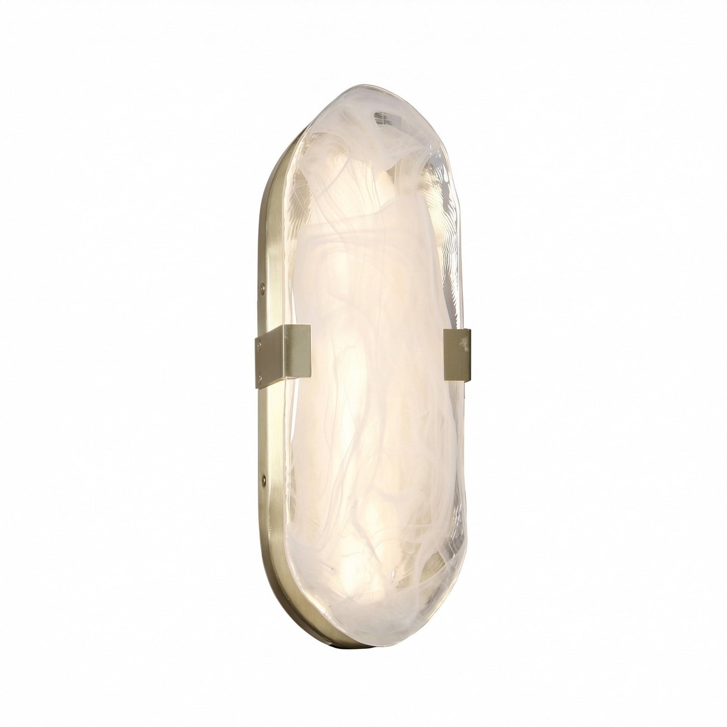 Dainolite Willmina 12in 1-Light LED Wall Sconce | Transitional Aged Brass and White Glass | Bathroom & Hallway | 600 Lumens 3000K | Model WLA-1215LEDW-AGB
