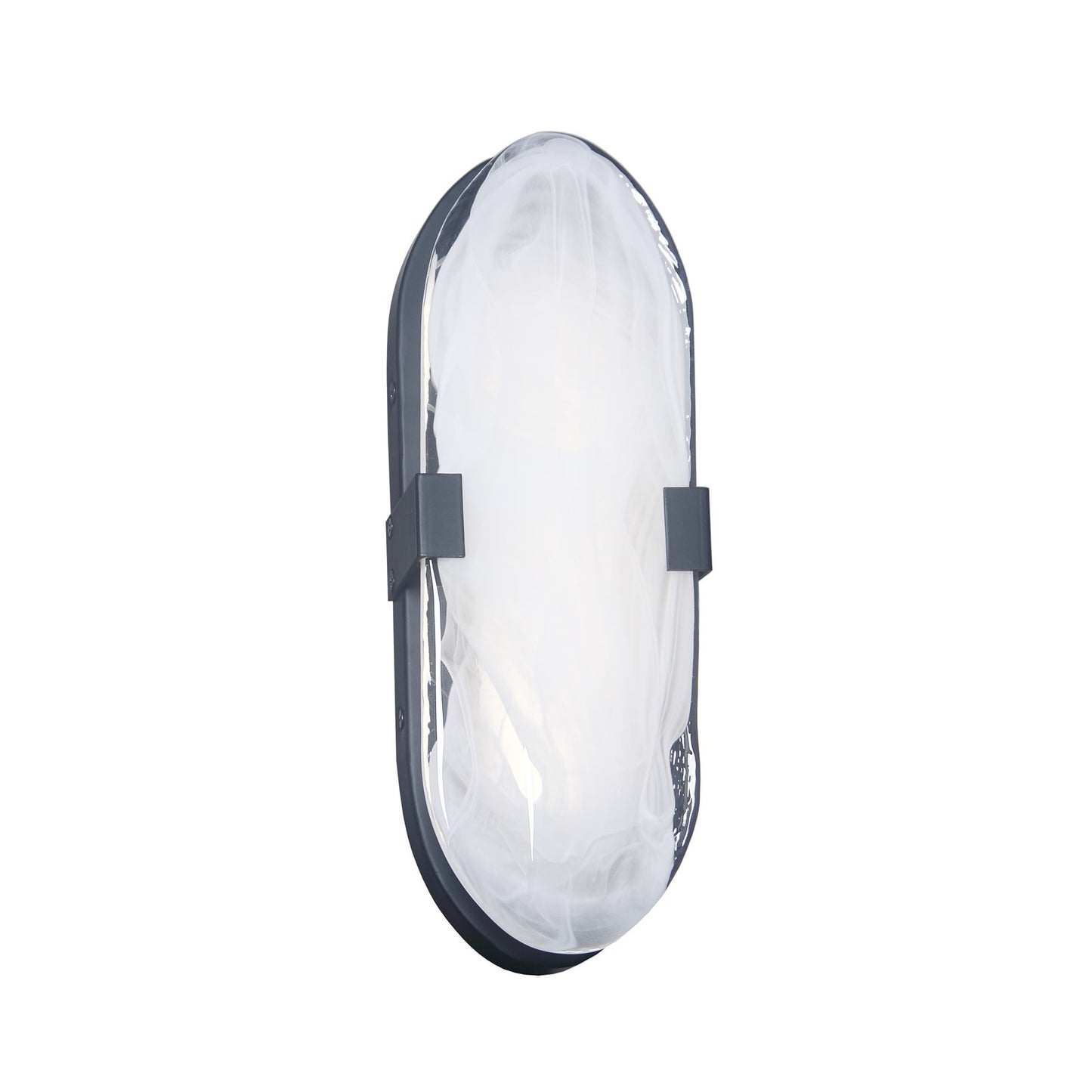 Dainolite Willmina 12in 1-Light LED Wall Sconce | Transitional Matte Black and White Glass | Bathroom & Hallway Accent | 12 x 4.25 | Model WLA-1215LEDW-MB