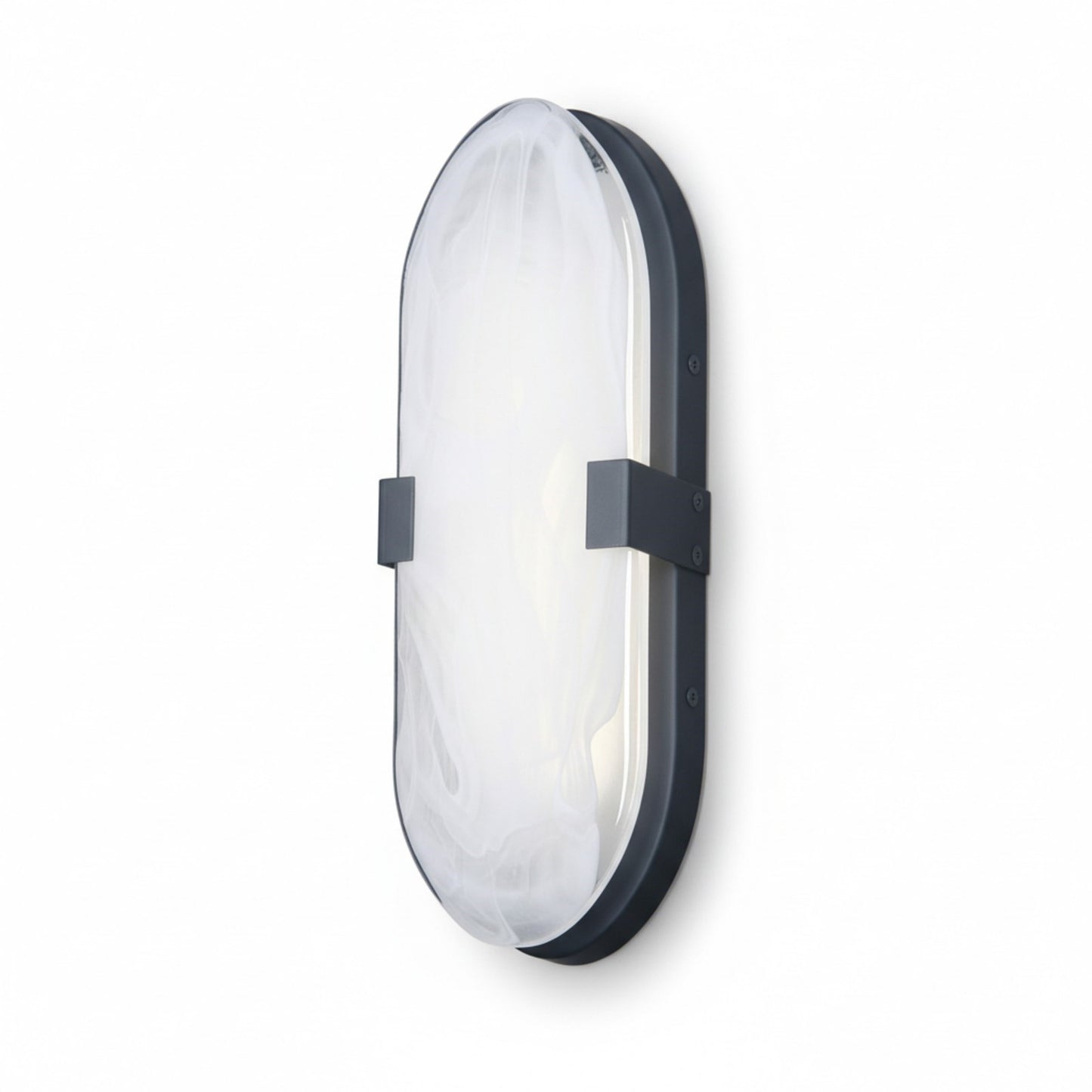 Dainolite Willmina 12in 1-Light LED Wall Sconce | Transitional Matte Black and White Glass | Bathroom & Hallway Accent | 12 x 4.25 | Model WLA-1215LEDW-MB