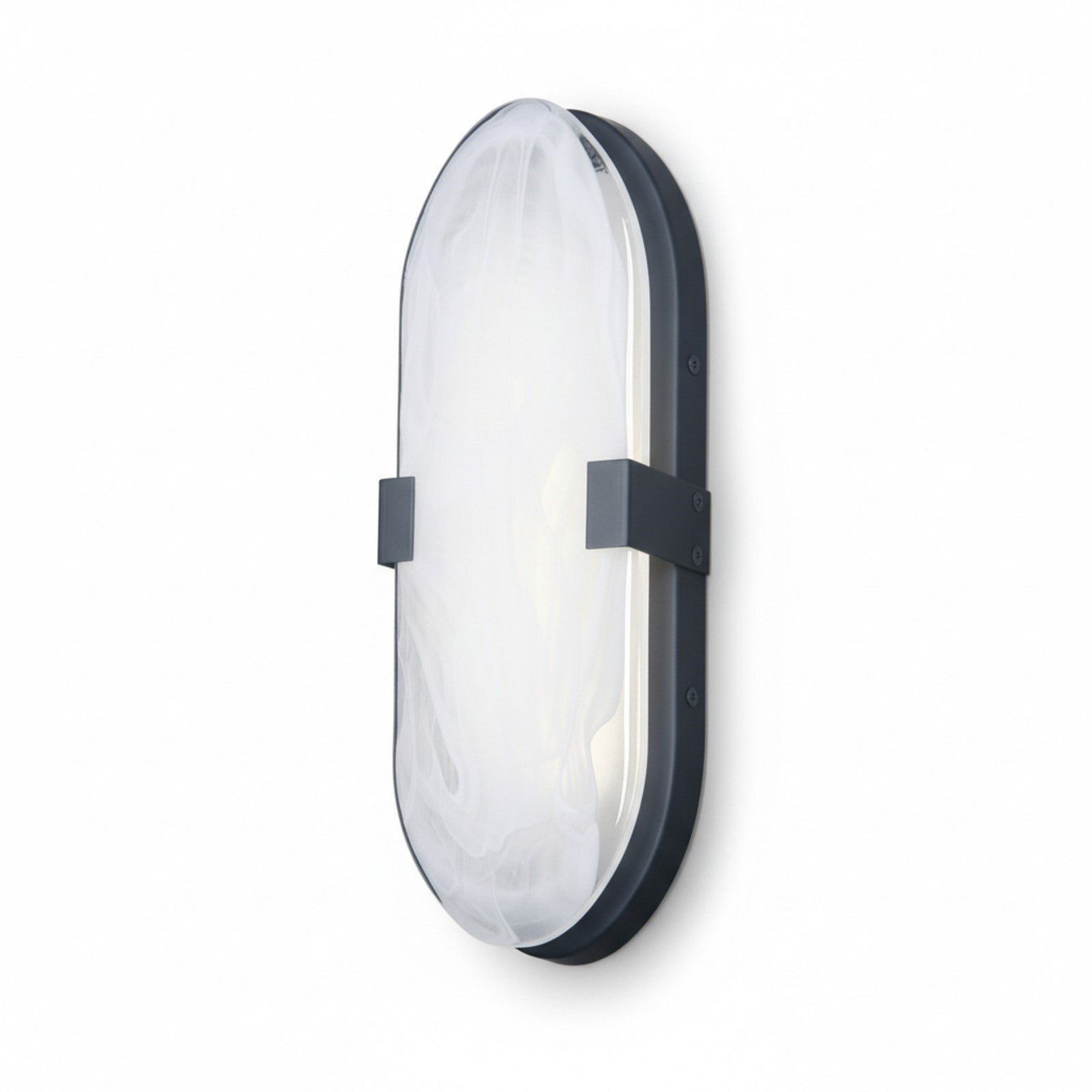 Dainolite Willmina 12in 1-Light LED Wall Sconce | Transitional Matte Black and White Glass | Bathroom & Hallway Accent | 12 x 4.25 | Model WLA-1215LEDW-MB