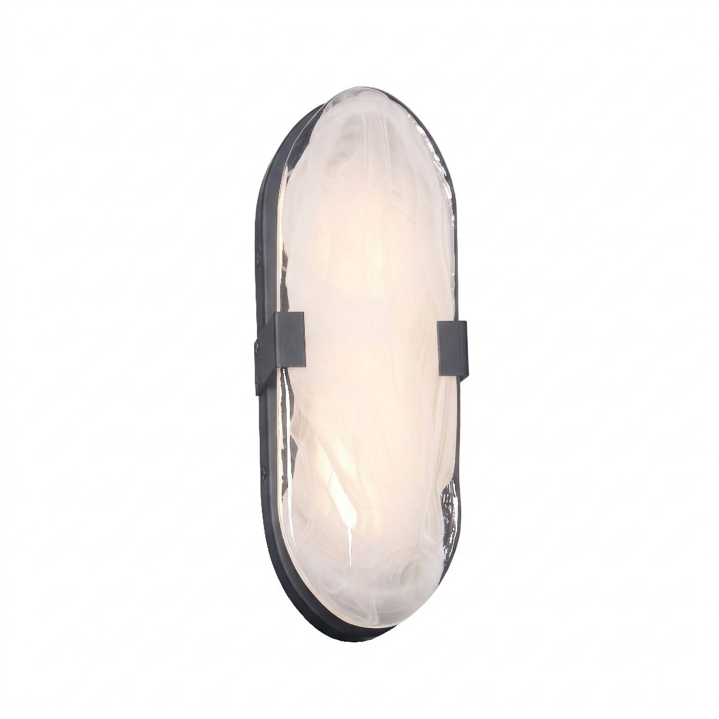 Dainolite Willmina 12in 1-Light LED Wall Sconce | Transitional Matte Black and White Glass | Bathroom & Hallway Accent | 12 x 4.25 | Model WLA-1215LEDW-MB