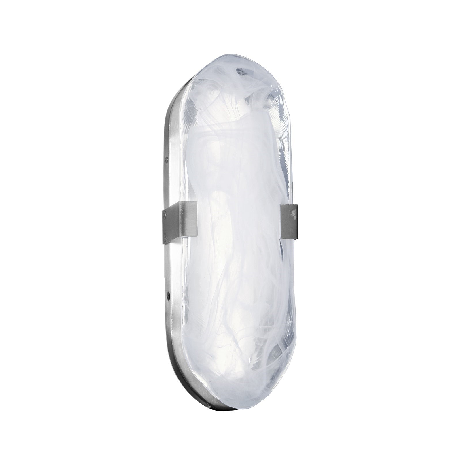 Dainolite Willmina 12in 1-Light LED Wall Sconce | Transitional Polished Chrome and White Glass | Bathroom & Hallway | 600 Lumens | Model WLA-1215LEDW-PC