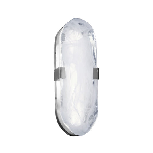 Dainolite Willmina 12in 1-Light LED Wall Sconce | Transitional Polished Chrome and White Glass | Bathroom & Hallway | 600 Lumens | Model WLA-1215LEDW-PC
