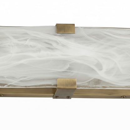 Dainolite Willmina 16in 1-Light LED Wall Sconce | Transitional Aged Brass and White Glass | Bathroom & Hallway | 800 Lumens 3000K | Model WLA-1620LEDW-AGB