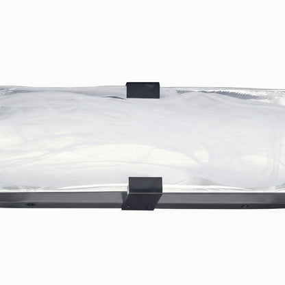 Dainolite Willmina 16in 1-Light Wall Sconce | Transitional Matte Black and White Glass | Bathroom & Hallway Accent | 16.25 x 4.25 | Model WLA-1620LEDW-MB
