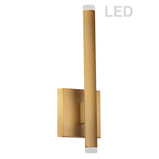 Dainolite Wilson 14in 2-Light Wall Sconce | Modern Aged Brass and Frosted Acrylic | Hallway & Bedroom Accent | Model WLS-1410LEDW-AGB