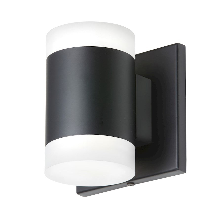 Dainolite Wilson 5in 2-Light Wall Sconce | Modern Matte Black and White Acrylic | Hallway & Bedroom | 4.75 x 4.75 x 4 in | Model WLS-514LEDW-MB