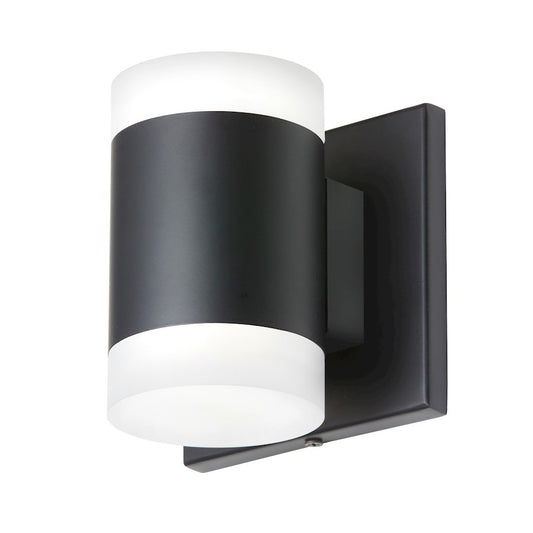 Dainolite Wilson 5in 2-Light Wall Sconce | Modern Matte Black and White Acrylic | Hallway & Bedroom | 4.75 x 4.75 x 4 in | Model WLS-514LEDW-MB