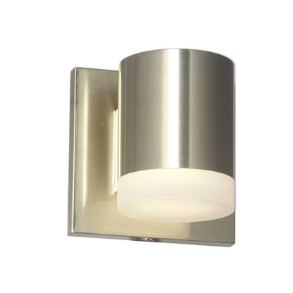 Dainolite Wilson 5in 1-Light Wall Sconce | Modern Aged Brass Metal and White Acrylic Shade | Bathroom & Hallway Accent | 4 x 4.75 x | Model WLS-57LEDW-AGB