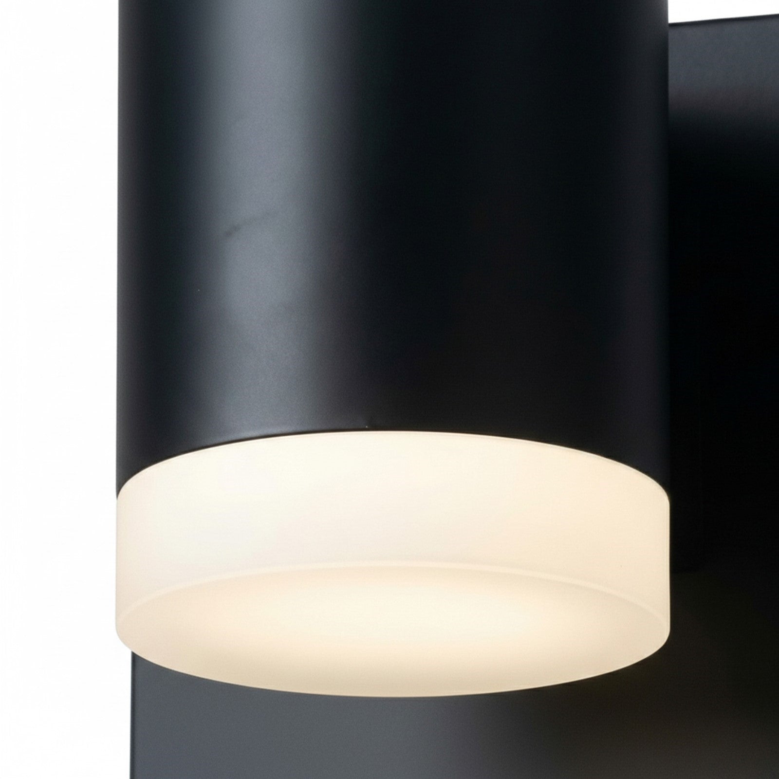 Dainolite Wilson 5in 1-Light Wall Sconce | Modern Matte Black Metal and White Acrylic | Bathroom & Hallway Accent | 4 x 4.75 x 4.75 | Model WLS-57LEDW-MB