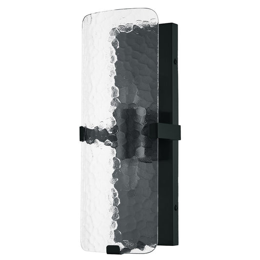 Dainolite Winnie 6in 2-Light Wall Sconce | Contemporary Matte Black and Clear Pattern Glass | Bedroom & Office Accent | Model WNE-152W-MB-CLR