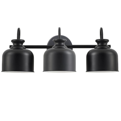 Dainolite Wrigley 21.5in 3-Light Vanity | Transitional Matte Black Metal | Bathroom & Powder Room | 7 x 21.5 x 8.25 in | Model WRG-213W-MB