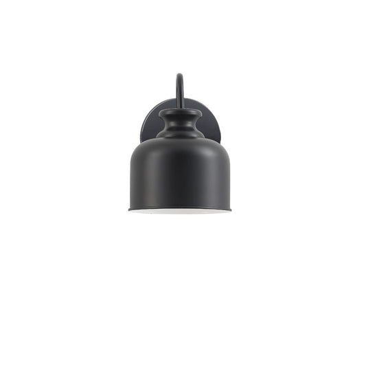 Dainolite Wrigley 8in 1-Light Wall Sconce | Transitional Matte Black Metal | Bathroom & Powder Room | 7 x 6 x 8.25 in | Model WRG-61W-MB