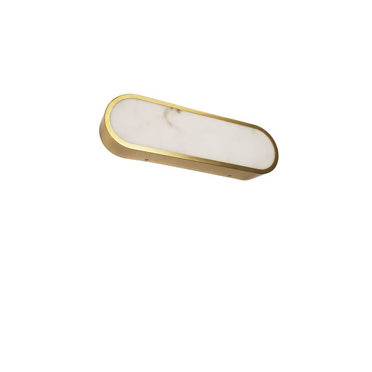 Dainolite Walsh 16in 1-Light Wall Sconce | Contemporary Aged Brass and Alabaster Faux Alabaster | Hallway & Living Room | Model WSH-1620LEDW-AGB