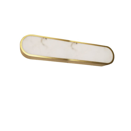 Dainolite Walsh 22in 1-Light LED Wall Sconce | Contemporary Aged Brass and Alabaster Faux Alabaster | Hallway & Living Room | Model WSH-2230LEDW-AGB