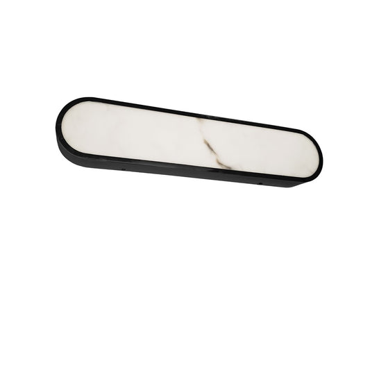 Dainolite Walsh 22in 1-Light Wall Sconce | Contemporary Matte Black and Alabaster Faux Alabaster | Hallway & Living Room | Model WSH-2230LEDW-MB
