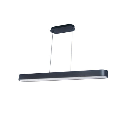 Dainolite Walsh 40in 1-Light LED Linear Pendant | Contemporary Matte Black Metal and Alabaster Acrylic | Kitchen Island & Dining | Model WSH-4050LEDHP-MB