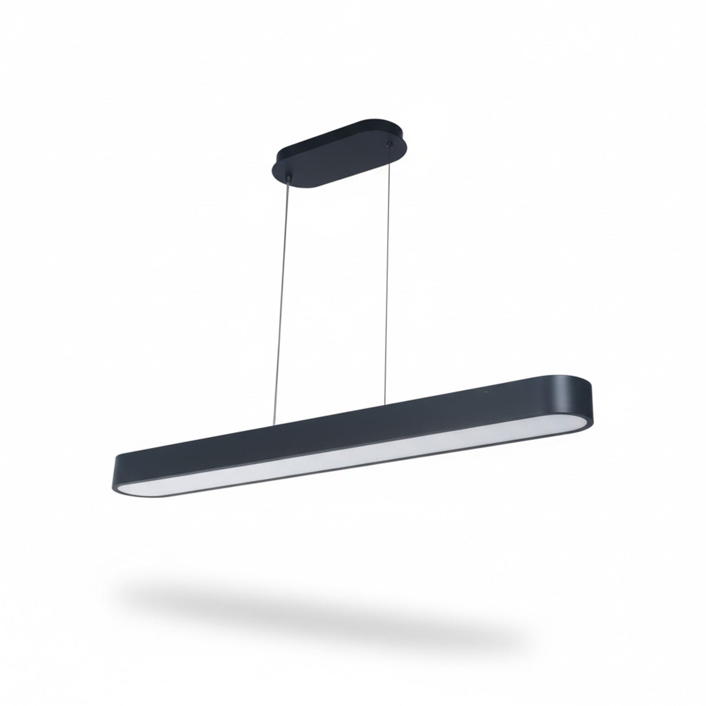 Dainolite Walsh 40in 1-Light LED Linear Pendant | Contemporary Matte Black Metal and Alabaster Acrylic | Kitchen Island & Dining | Model WSH-4050LEDHP-MB