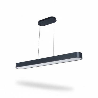 Dainolite Walsh 40in 1-Light LED Linear Pendant | Contemporary Matte Black Metal and Alabaster Acrylic | Kitchen Island & Dining | Model WSH-4050LEDHP-MB
