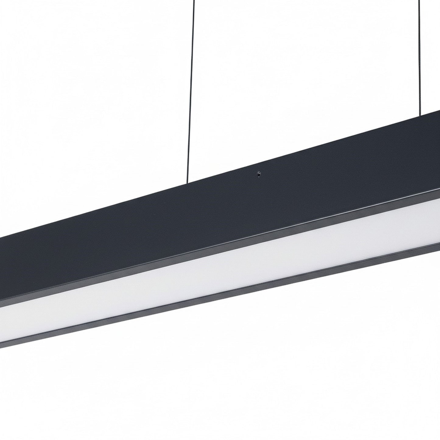 Dainolite Walsh 40in 1-Light LED Linear Pendant | Contemporary Matte Black Metal and Alabaster Acrylic | Kitchen Island & Dining | Model WSH-4050LEDHP-MB