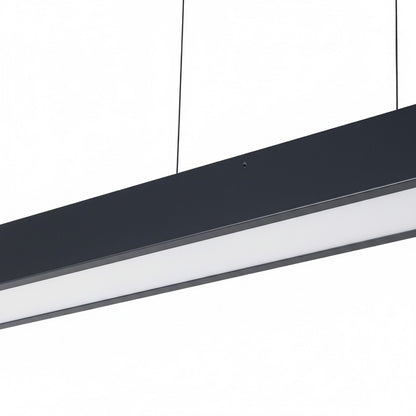 Dainolite Walsh 40in 1-Light LED Linear Pendant | Contemporary Matte Black Metal and Alabaster Acrylic | Kitchen Island & Dining | Model WSH-4050LEDHP-MB