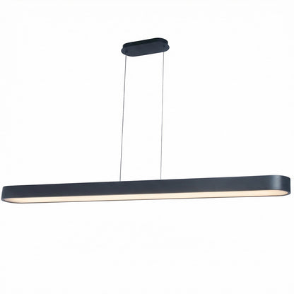 Dainolite Walsh 72in 1-Light LED Linear Pendant | Contemporary Matte Black Metal and Alabaster Acrylic | Kitchen Island & Dining | Model WSH-7260LEDHP-MB