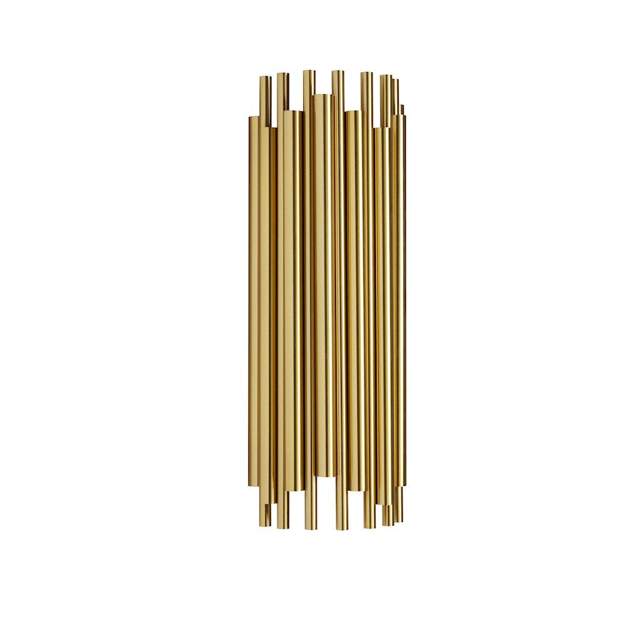 Dainolite Weslyn 18in 2-Light Wall Sconce | Contemporary Aged Brass and Matte Black Metal | Bedroom & Hallway | 7 x 4 x 18 in | Model WSL-182W-AGB
