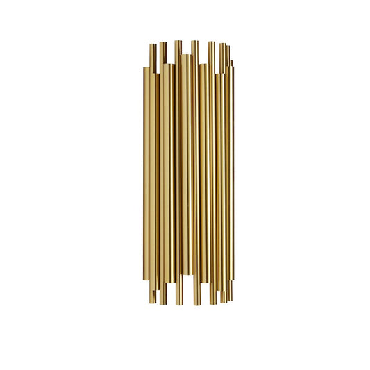 Dainolite Weslyn 18in 2-Light Wall Sconce | Contemporary Aged Brass and Matte Black Metal | Bedroom & Hallway | 7 x 4 x 18 in | Model WSL-182W-AGB