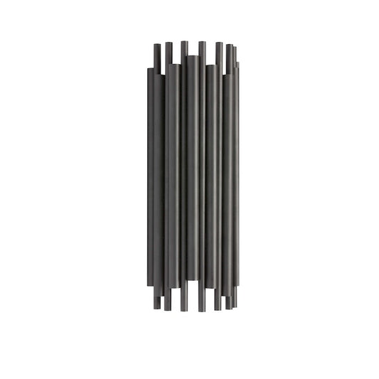 Dainolite Weslyn 18in 2-Light Wall Sconce | Contemporary Matte Black Metal | Bedroom & Hallway Accent | 4 x 7 x 18 in | Model WSL-182W-MB